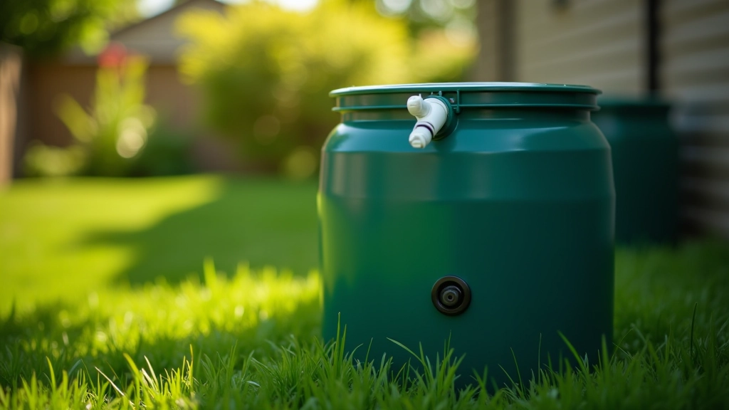 Overflow tube extending from rain barrel directing excess water away from foundation during heavy rain